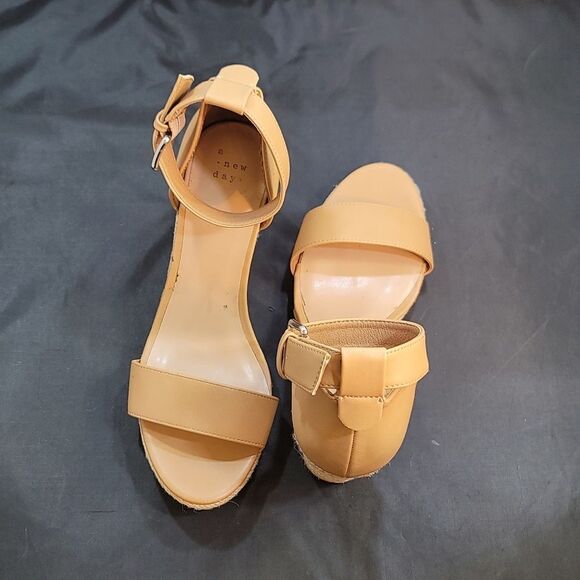 A.NEW DAY WEDGE ESPADRILLE OPEN TOE SANDAL - Picture 3 of 14